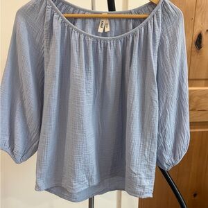 PACT Double Gauze Cornflower Blue  Flowy Top